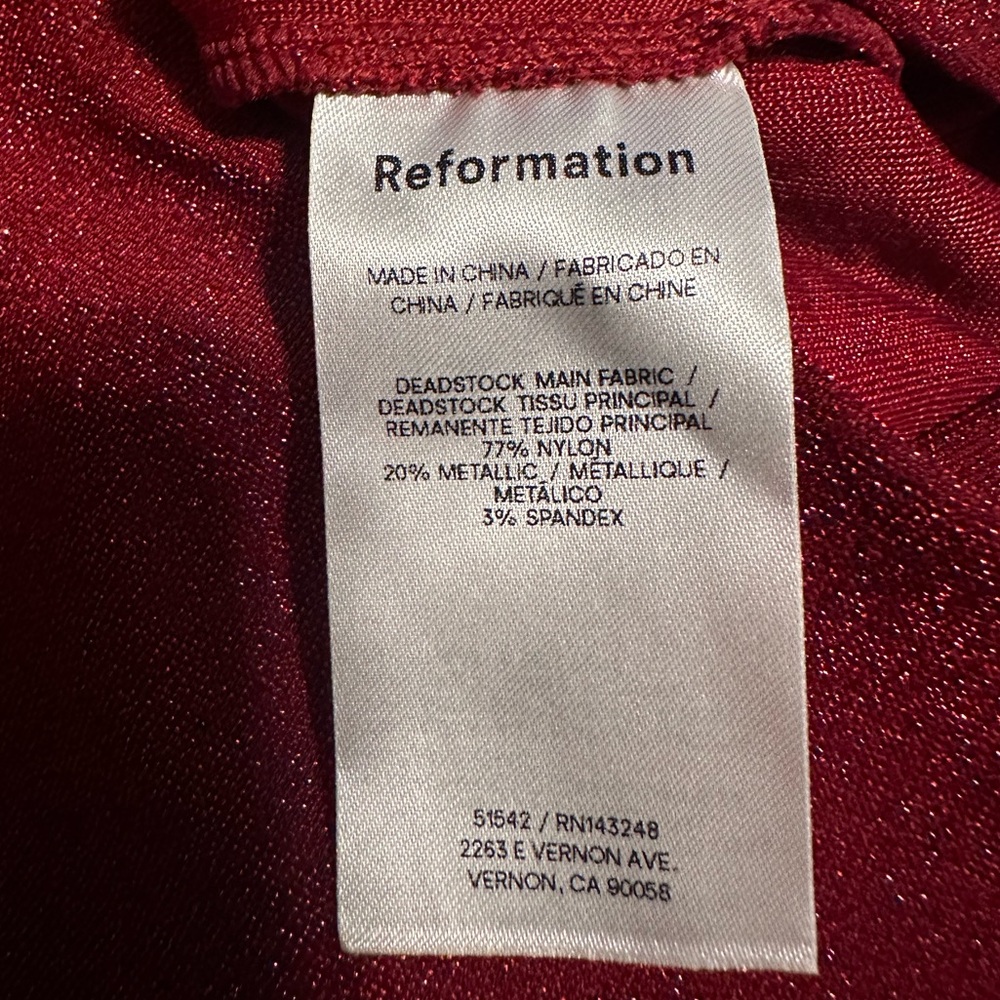 REFORMATION Breslin Knit Dress Red Sparkle - Picture 10 of 10